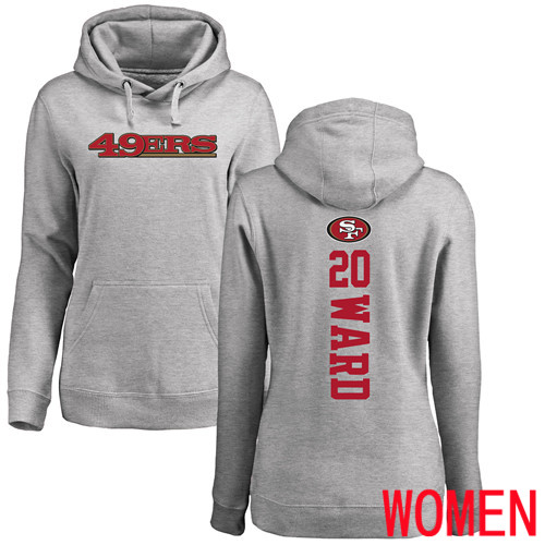 San Francisco 49ers Ash Women Jimmie Ward Backer #20 Pullover NFL Hoodie Sweatshirts